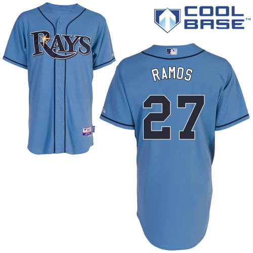 Cesar Ramos #27 Youth Baseball Jersey-Tampa Bay Rays Authentic Alternate 1 Blue Cool Base MLB Jersey